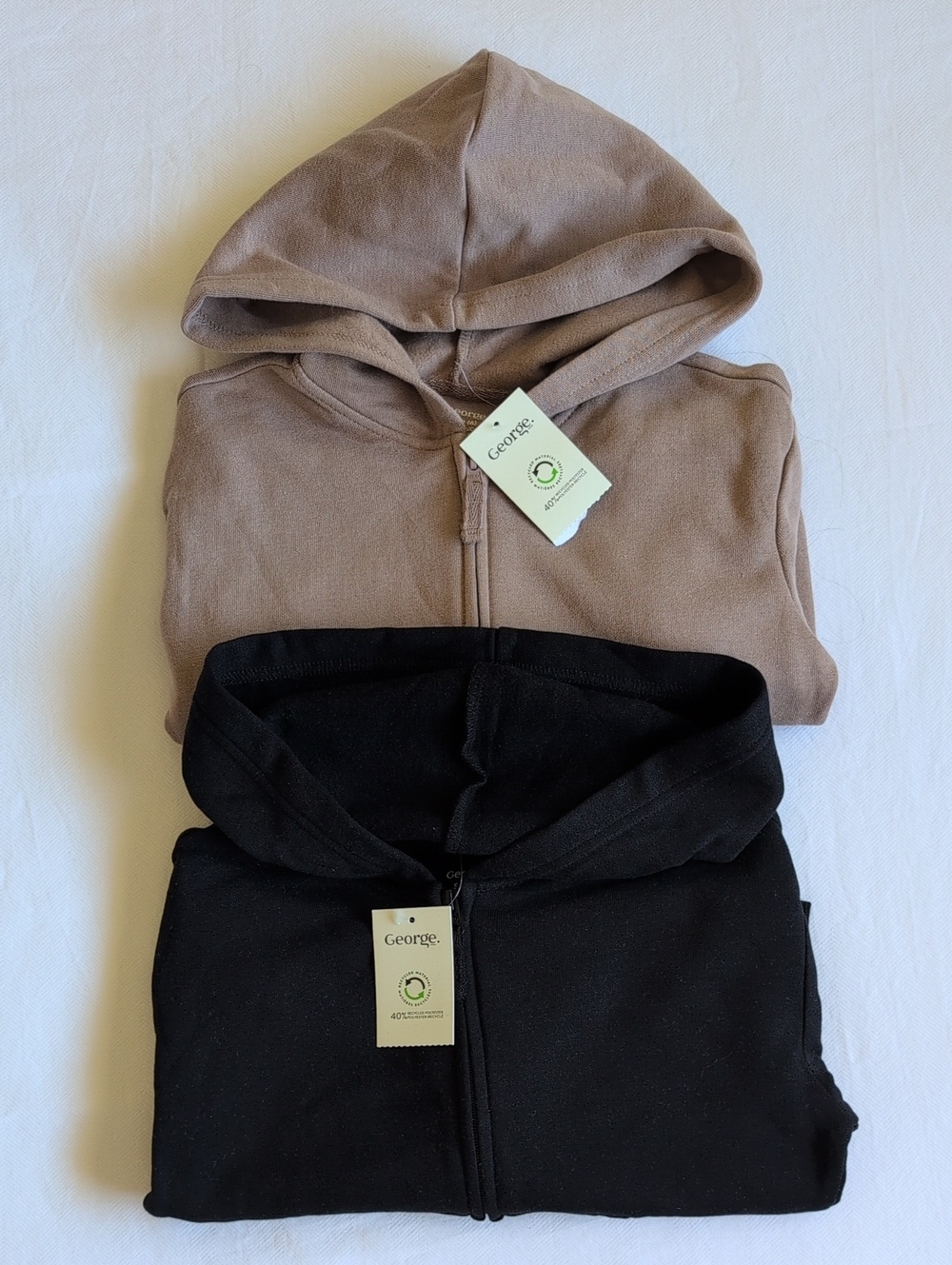 George Unisex NWT Zip-Up Hoodie Bundle 2-Pack Lot Size Small 6 Neutral